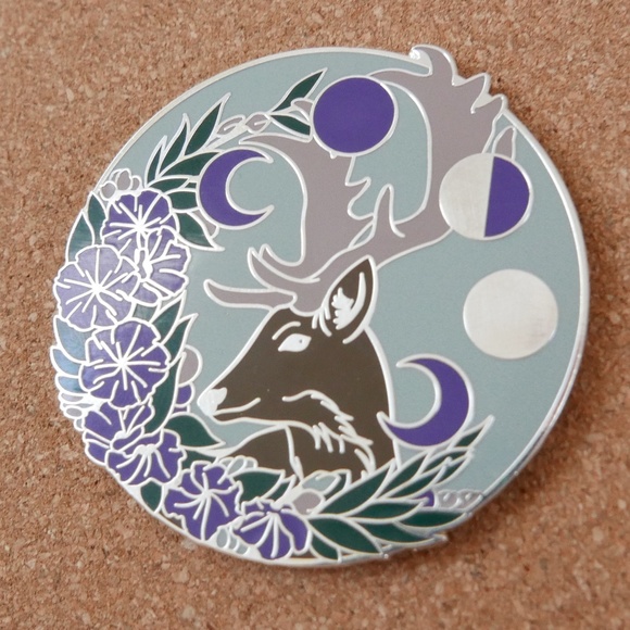 Moon Stag Enamel Pin - Picture 1 of 4